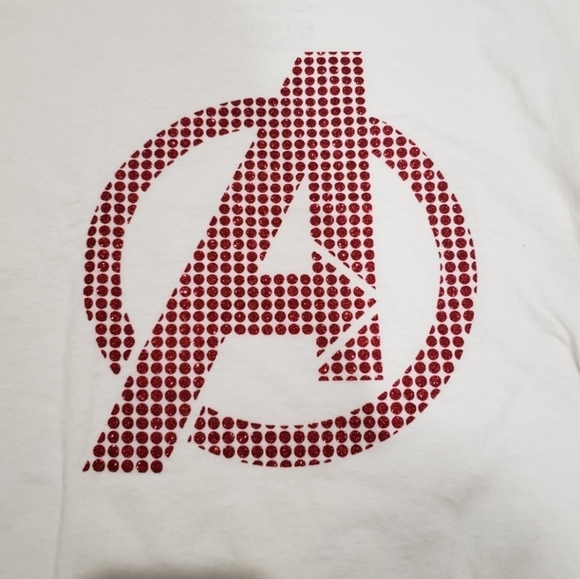 Disney Girls shirt Size Large Avengers Marvel logo sparkle design - Picture 4 of 7
